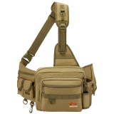 Piscifun Fishing Bag Multifunctional Fishing Tackle Bag Nylon Outdoor Water-resistant Sling Reel Lure Bag Black Khaki Camouflage