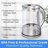 Boiler & Tea Heater with LED, Cordless, Auto Shut-Off - Boil-Dry