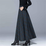 High Waist Woolen plaid Skirt