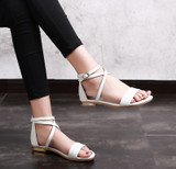 Genuine Leather Block Heel  Sandals