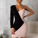 Patchwork Off Shoulder Dresses
