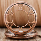 Copper Automatic Half Hunter Pocket Watch - Copper Flower