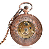 Women's Half Hunter Automatic Pocket Watch - Copper Sunlight