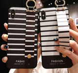 Striped wrist strap iPhone case