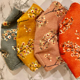 Floral Corduroy Face Mask