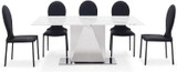 Zuri Furniture Modern Bianco 71 Inch Dining Table with White Carrara Marble Top and Polished