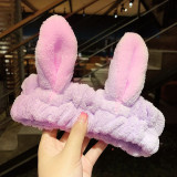 Soft Warm Coral Fleece Animal Ears Wash Face Hairband Hair Accessories