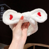 Soft Warm Coral Fleece Animal Ears Wash Face Hairband Hair Accessories