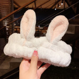 Soft Warm Coral Fleece Animal Ears Wash Face Hairband Hair Accessories