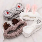 Soft Warm Coral Fleece Animal Ears Wash Face Hairband Hair Accessories