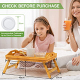 Pipishell Bamboo Bed Tray Table Breakfast Serving Tray