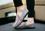 Suede Embroidered Loafers for Mens