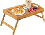 Bamboo Bed Tray Table With Foldable Legs, Breakfast Tray