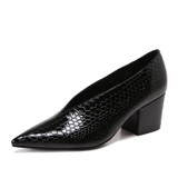Block Heel Patent Leather Shoes Women