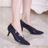 Block Heel Patent Leather Shoes Women