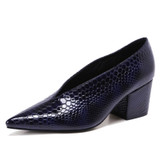 Block Heel Patent Leather Shoes Women