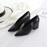 Block Heel Patent Leather Shoes Women