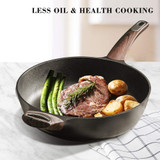 Nonstick Skillet,Deep Frying Pan with Glass Lid