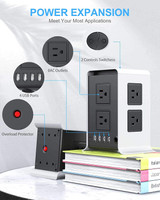 Surge Protector Power Strip with USB 16.4FT Extension Cord SMALLRT 8 AC Outlets