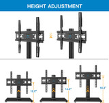 PERLESMITH Universal TV Stand - Table Top TV Stand for 37-55 inch LCD LED TVs - Height Adjustable TV