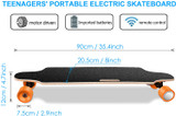 Electric with Wireless Remote Control Max Speed 12 MPH, 7 Layers Maple E-Skateboard
