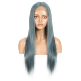 Remy Human Hair Wigs 4X4 Closure Baby Blue Straight Brazilian Orange Bob Lace wig