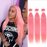 Brazilian Straight Hair weave Human Hair Bundles Pre-colored Hair Bundles Pink, red blue,yellow Purple