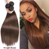 Highlight Bundles Straight Brazilian Hair Weave Ombre Remy P4-27 Brown