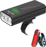 USB Rechargeable Bike Light Set, 3 Light Mode Fits All Bicycles.