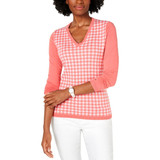 Tommy Hilfiger Plaid V-Neck Pullover Sweater