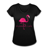 Flamingo Life Women's Tri-Blend V-Neck T-Shirt