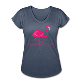 Flamingo Life Women's Tri-Blend V-Neck T-Shirt