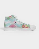 Flamingo Life Zig Zag Women's Hightop Canvas Shoe