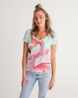 Flamingo Life FLAMINGO FUN Women's V-Neck Tee