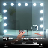 FENCHILIN Large Vanity Mirror with Lights and Bluetooth Speaker,Hollywood Lighted Makeup Mirror