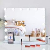 FENCHILIN Large Vanity Mirror with Lights and Bluetooth Speaker,Hollywood Lighted Makeup Mirror