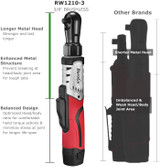 3/8-Inch BRUSHLESS Li-Ion 12V Cordless Ratchet Wrench Tool Kit, 65 Ft-lbs.