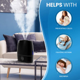 Cool Mist Humidifier for Bedroom with Essential Oil Tray