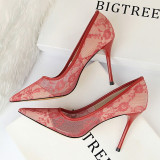 Lace  Pointed Toe Women high heels Stiletto