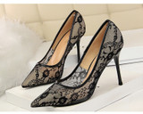 Lace  Pointed Toe Women high heels Stiletto
