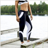 Mesh Pattern Print Elastic fitness Leggings For Women Sporting Workout And Yoga- Purple