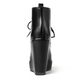 Lace Up Platform Ankle Boots With Wedge Heel For Women