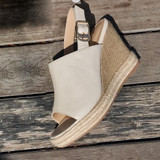 Genuine Leather High Heel Sandals | Wedge Heel Shoes