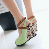 Slingback Wedge High Heel Sandals | Peep Toe Platform Shoes Slingback Wedge High Heel Sandals | Peep Toe Platform Shoes