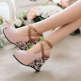 Slingback Wedge High Heel Sandals | Peep Toe Platform Shoes Slingback Wedge High Heel Sandals | Peep Toe Platform Shoes