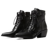 Genuine Leather High Heel Ankle Boots With Pointed Toe