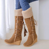 Knee High Snow Boots | Wedge Heel Knee High Boots