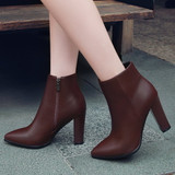 Ankle Boots Pointed Toe Square | High Heel Ankle Boots