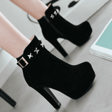 Chunky Heel Ankle Boots | High Heel Platform Boots