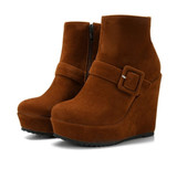 Wedge Heel Boots | Platform Heel Ankle Boots